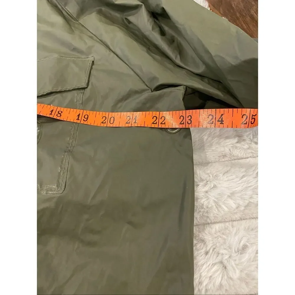 Stearns Dry Wear PVC Rain Jacket Olive Green Hooded Fishing Waterproof Coat